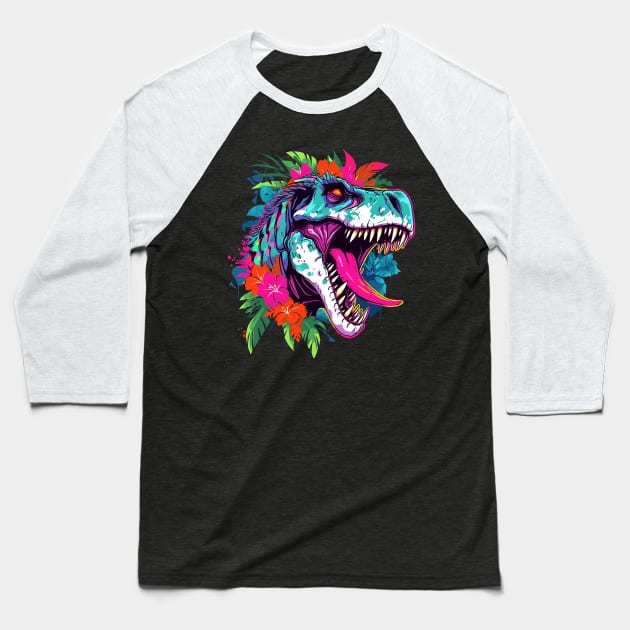 t rex Baseball T-Shirt by piratesnow